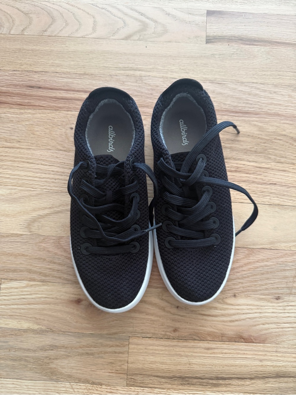 allbirds Women’s Tree Runners in Black with White Sole
